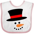 thumbnail image 3 of Inktastic Snowman with Top Hat and Carrot Nose Boys or Girls Baby Bib, 3 of 4