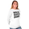 thumbnail image 4 of Worlds Okayest Granny Relative Family Women Plus Size Long Sleeve Graphic Tee Brisco Brands 2X, 4 of 5