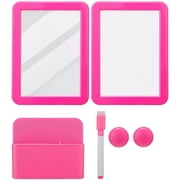 Magnetic Whiteboard Set - Dry Erase Board with Marker Holder, Locker Accessories & School Supplies, Includes Dry Wipe Markers & Eraser (12" x 9", Perfect for Students & Teachers)