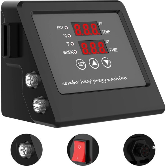 Controller,Multi-Functional Heat Press Machine Control Box Digital Box LED Controller for T-Shirts/Plate/Cap/Mug Swing Away Heat Transfer Sublimation Print Machine, 110V
