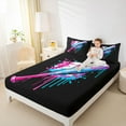 thumbnail image 4 of Homewish Baseball Game Full Size Sheets,Watercolor Splashing Ink Bed Sheets,Sport Theme Sheet Sets For Kids,Breathable Home Decor,4pcs, 4 of 7