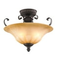 thumbnail image 4 of Golden Lighting 7116-SF LC Mayfair Semi Flush Mount Light, Leather Crackle, 4 of 5