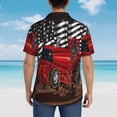 thumbnail image 4 of Lsque tractor Pattern Hawaiian Shirt for Men Unisex Summer Beach Casual Short Sleeve Cotton Linen Button Down Shirts,Large, 4 of 7