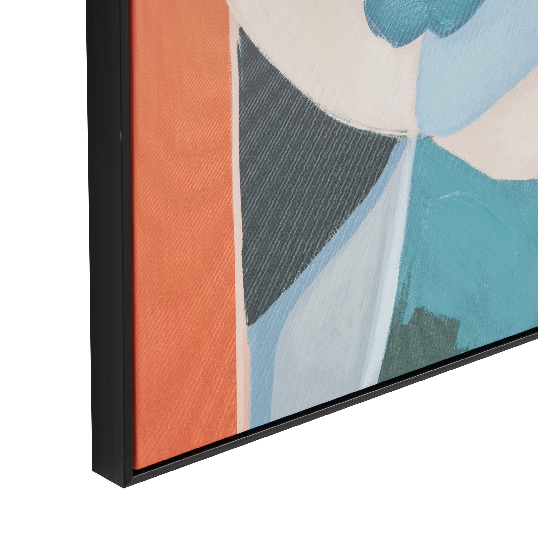 30" x 40" Impressionist Woman Framed Wall Art with Brushed Paint Strokes and Black Frame, by DecMode
