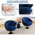 thumbnail image 5 of Modern Swivel Barrel Chair, Velvet Accent Chair Set of 2, 360 Swivel Round Cuddle Chair, Upholstered Armchair for Living Room, Bedroom, Hotel, Studio, Bar, Salon, Navy Blue, 5 of 18