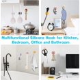 thumbnail image 4 of Silicone Toothbrush Holders, 6 Pcs Wall Mounted Hooks Multi-Function Hook Waterproof Utility Hooks for Kitchen, Bathroom, Living Room and Office, 4 of 5