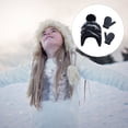 thumbnail image 3 of Minnieouse Sombrero Guantes Kit Diseño de orejeras Manoplas de punto para niños con patrones de dinosaurios Animal Accesorios de invierno Regalo de Año Sombreros gris azulado M 2-3ans Minnieouse AP009413-02B, 3 of 6