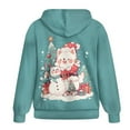 thumbnail image 5 of FOR U DESIGNS Christmas Snowman Hoodies with Zipper for Women Oversized Trendy Hoodie Size S Comfortable Hooded Zip Up Sweatshirt Women Down-Shoulder Collar Sportswear, 5 of 7