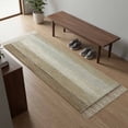 thumbnail image 6 of Hallway Runner Rug 2'x 6', Brown Grey Reversible Washable Rug with Tassels, Farmhouse Gray Barn Wooden Vintage Striped Decorative Modern Soft Carpet Mat for Living Room, Kitchen, Dining Room, 6 of 9