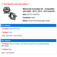 thumbnail image 2 of Wheel Hub Assembly Set - Compatible with 2008 - 2012, 2014 - 2015 Audi R8 2009 2010 2011, 2 of 2