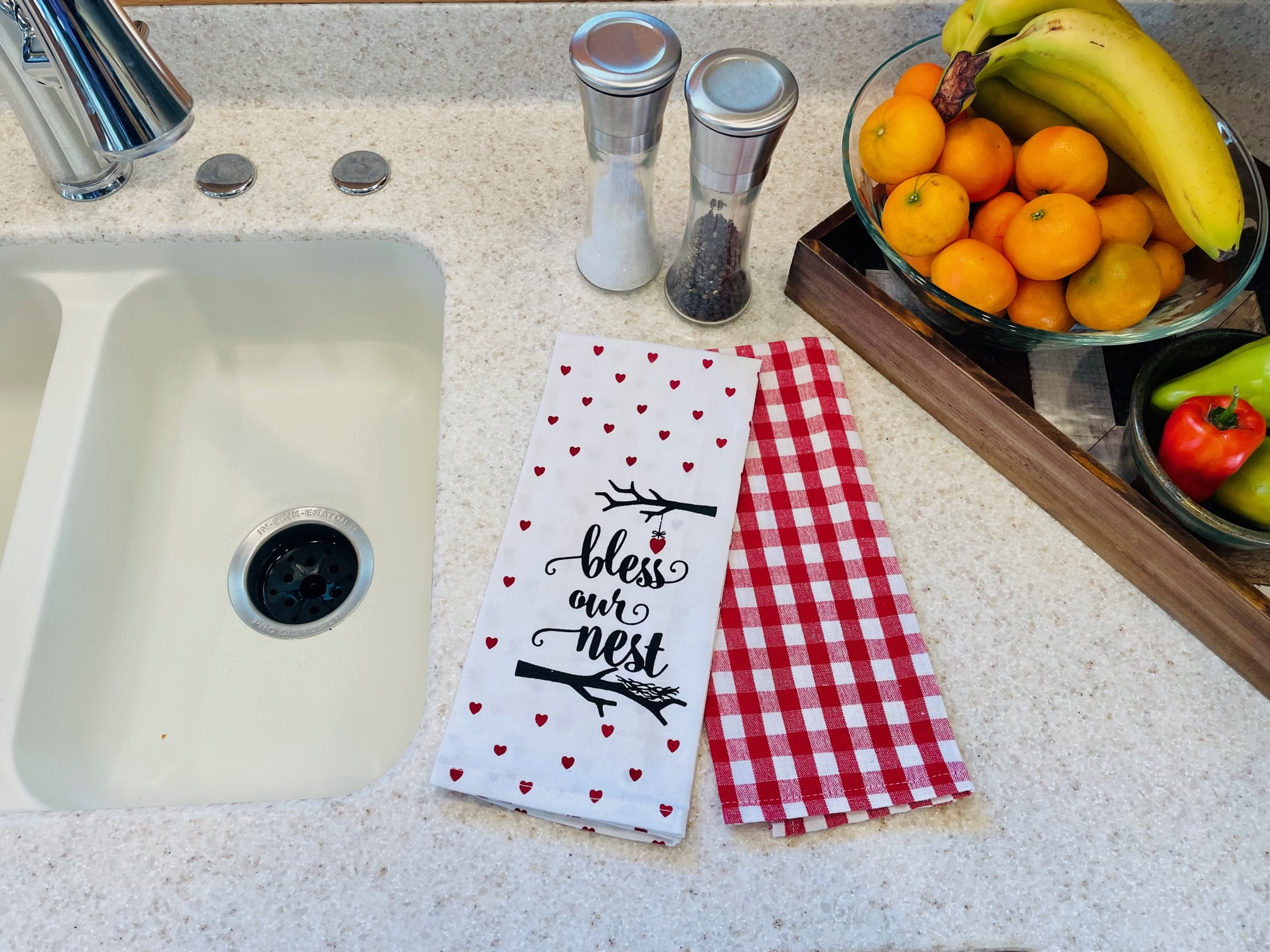 Decorative Buffalo Plaid Kitchen Towels Set of 8 Cute Flour Sack Dish Towels 100% Cotton Home Use