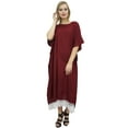 thumbnail image 4 of Bimba Women's Chic Boho Style Maxi Long Kaftan With Pockets Rayon Coverup-24, 4 of 4