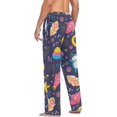 thumbnail image 5 of Men's Pajama Pants with Pockets Sleepwear Lounge Pants Stretch Casual Cute Hippo Moon Stars, 5 of 6