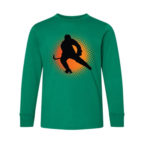 Inktastic Ice Hockey Silhouette Long Sleeve Youth T-Shirt