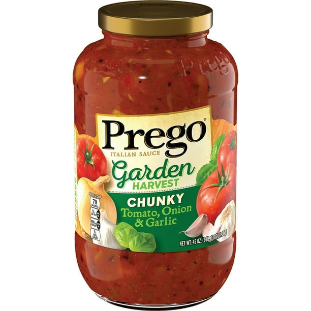 Prego Pasta Sauce, Garden Harvest Chunky Tomato Sauce with Onion and