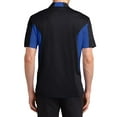 thumbnail image 2 of Mens Side Blocked Polyester Micropique Sport-Wick Polo Black/ True Royal Small, 2 of 5