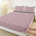thumbnail image 3 of Homewish Fashion Cheetah Print Full Size Sheets for Women, Vintage Pink Polkadots Bed Sheets, Chic Artwork Sheet Sets, Ultra Soft Bedroom Decor, 4pcs, 3 of 7