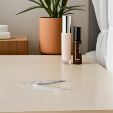 Luxshiny 2Pcs Stainless Steel Silver Bevel Eyebrow Clips Makeup Tweezers with Anti Slip Spray