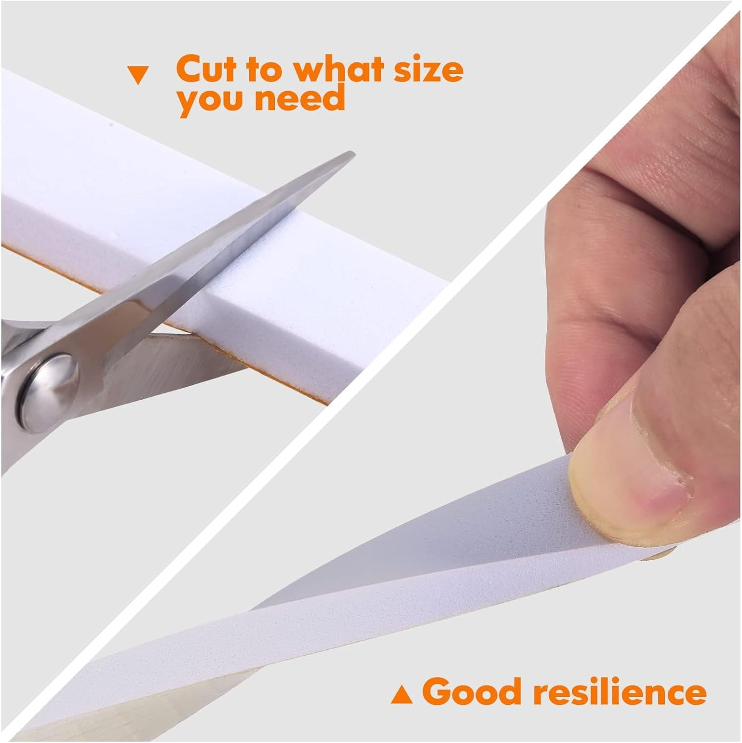 Strong Self Adhesive Foam Weather Stripping, Foam Seal Tape for Doors and Windows, SoundProof Weatherproof Insulation Strips, AC Seal Strip, Anti-Collision, Anti-Bug(1/4 in x 1/16 in x 50Ft, White)