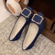 thumbnail image 2 of Mujeres Zapatos de Mochilas para el Trabajo Deslizamiento Plano con Hebilla Decorativa, Zapatos de Trabajo Informales Mujeres Dulces de Color Primavera de Tamaño Grande, 2 of 3