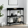 thumbnail image 1 of vidaXL Console Table with Shelves Black 75x30x80 cm, 1 of 5