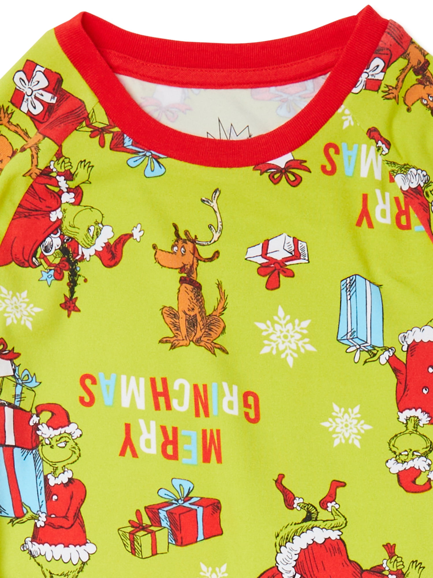 Dr. Seuss Unisex Kids Grinch Matching Family Pajama Set, 2-Piece