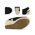 thumbnail image 2 of BLISSFUL STEP Sandales Espadrilles Mode pour Femmes à Talons Hauts à Bout Ouvert Noir 10, 2 of 6