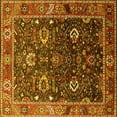 thumbnail image 1 of Ahgly Company Machine Washable Indoor Square Oriental Yellow Industrial Area Rugs, 6' Square, 1 of 4