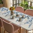 thumbnail image 3 of Blue Eucalyptus Table Cloths for 8 Foot Rectangle Tables, Farmhouse Weeping Leaves Linen Patio Waterproof Elastic Fitted Tablecloths, Washable Rectangular Table Cover for Camping, 3 of 8