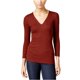 thumbnail image 1 of Camiseta básica con cuello en V para mujer de INC, roja, grande I-N-C Camiseta básica, 1 of 1
