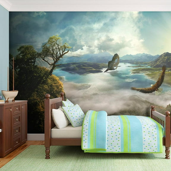 Tiptophomedecor Fiction Wallpaper Wall Mural - The Flight Over The Lake