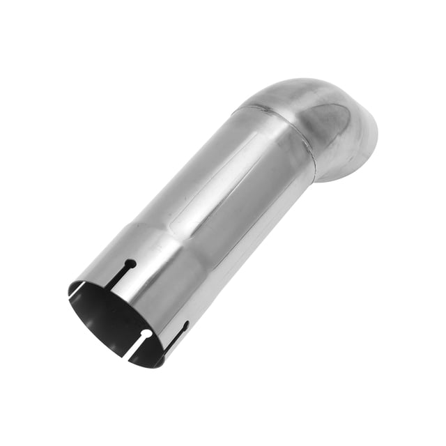 Punta de escape hacia abajo de acero inoxidable T304 de 3" ID, pulido de superficie, codo de doble mandril, longitud total de 12" adecuada para salidas de escape de 3" OD