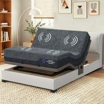 CHITOOMA Queen Adjustable Massage Bed Frame 10" Gel Memory Foam Mattress, Zero-Clearance Electric Bed with Wireless Remote, Graphene Fabric Cover, Pressure Relief, Mattress in a Box