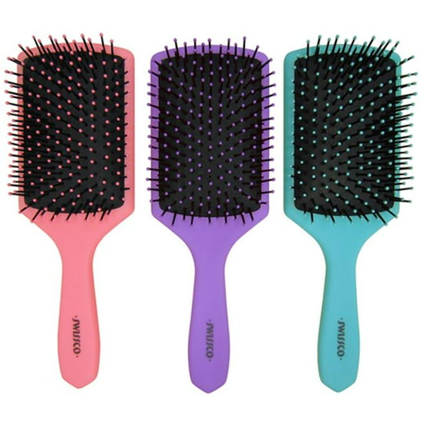 Swissco 50260 Detangling Paddle Brush Assorted Colors