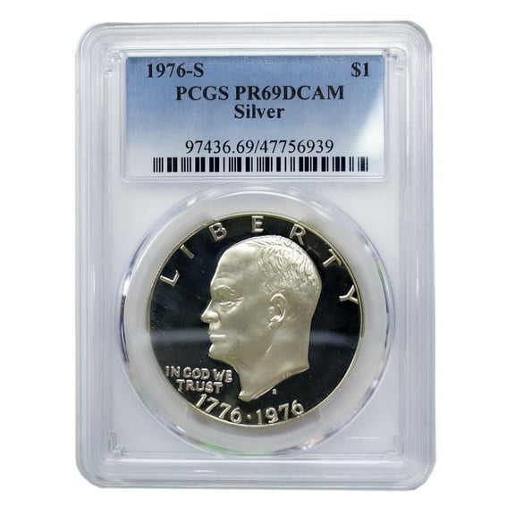 1976 Silver Bicentennial Eisenhower Dollar PCGS PR69DCAM Proof