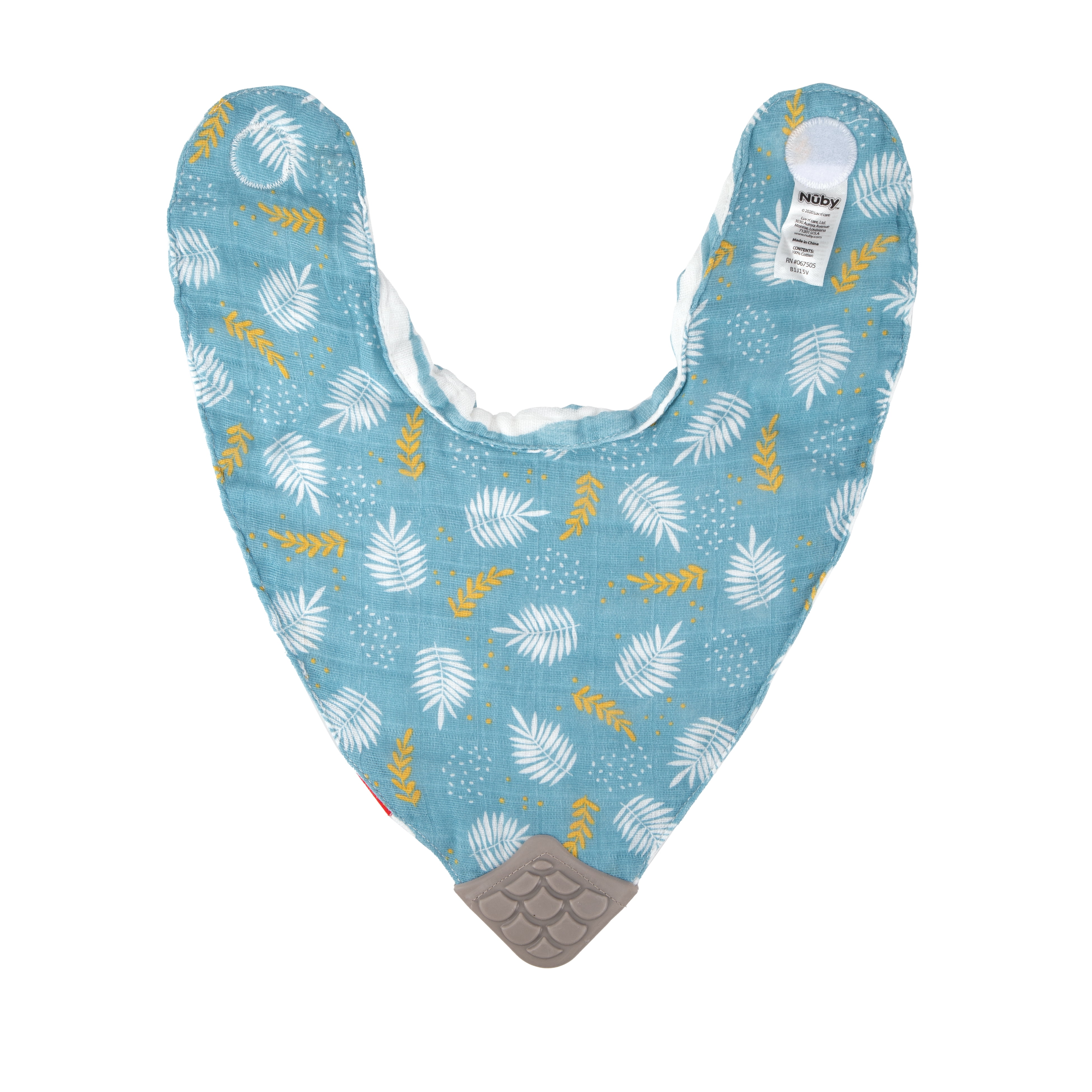 Nuby Cotton Pattern Muslin Bib for Babies and Toddlers, 2 Pack