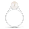 thumbnail image 2 of Angara Freshwater Cultured Pearl Ring with Pave Diamonds in 925 Sterling Silver for Women | June Birthstone Jewelry for Her, 2 of 8