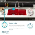 thumbnail image 2 of Elkay ELXRUP3620CH0 Quartz Luxe 35-7/8" x 19" x 9" Single Bowl Undermount Kitchen Sink with Perfect Drain, Charcoal, 2 of 2