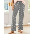 thumbnail image 5 of Ekouaer Pajama Sets for Women 2 Piece Short Sleeve Pj Sets With Long Printed Pants Sleepwear Casual Lounge Sets, 5 of 6