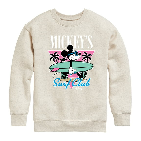Disney - Mickey & Friends - Mickey's Surf Club - Miami Retro Colors - Toddler And Youth Crewneck Fleece Sweatshirt