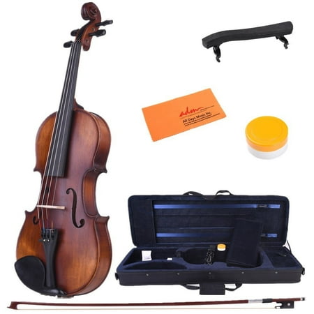 ADM 4/4 Full Size Intermediate Solid Wood Acoustic Violin Outfit, Beginner Kit with Violin Hard Case, violin for beginner, Advanced Student,