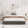 thumbnail image 5 of Qinaqin Queen Size Platform Cama Frame Tela Upholstered 4 Almacenamiento Cajones No Caja Spring Needed de Profundidad Madera Slats Support Noise Free Easy Assembly cm Profundidadark Gris, 5 of 5
