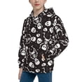 thumbnail image 2 of Pofeuu Skeleton Print Kids Pullover Hoodies Warm Thick Hooded Sweatshirt with Packet for Boys Girls-Large, 2 of 6