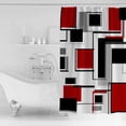 thumbnail image 2 of Shower Curtain Bathroom Set Red Geometric Abstract Color Block Waterproof Fabric Shower Curtains with Grommets&Hooks Irregular Stripe Gray Gradient Privacy Bath Curtain for Bathtub 36x72in, 2 of 7