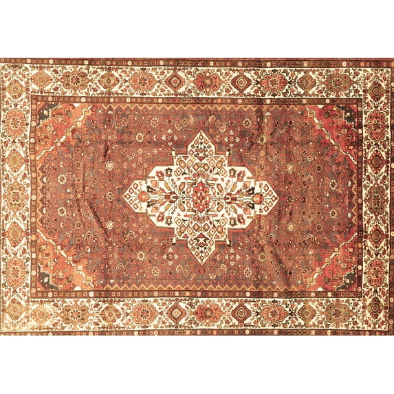 Ahgly Company Indoor Rectangle Medallion Brown Traditional Area Rugs, 7' x 9'