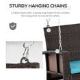thumbnail image 5 of Outsunny 2 Person Wicker Hanging Swing Bench, Front Porch Swing Outdoor Chair with Cushions 550 lbs. Weight Capacity for Backyard, Garden, Sky Blue, 5 of 9