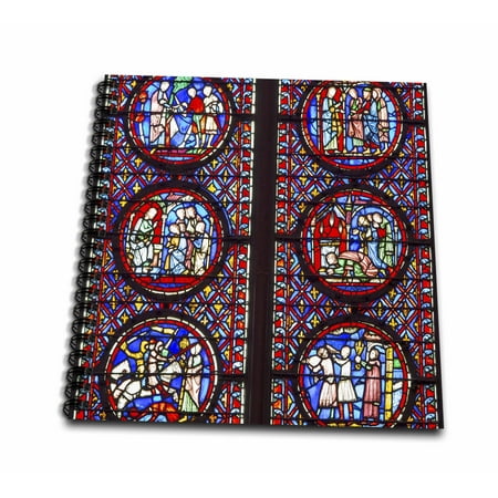 3dRose Stained glass windows in Sainte Chapelle, Paris, France - Mini Notepad, 4 by 4-inch