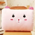 thumbnail image 4 of Almohada de peluche invierno con para niños, calentador manos, almohada clase 1, artículos viaje escritorio, 4 of 5