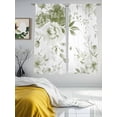 thumbnail image 4 of Sheer Curtains 72 Inches Long, Sage Green Flower Light Filtering Window Curtains for Living Room/Bedroom, Watercolor Gradient Retro Floral Rod Pocket Voile Sheer Curtain Drapes, 52"W x 72"L, 2 Panels, 4 of 8
