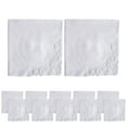 thumbnail image 1 of 12 pañuelos de boda blancos con borde de encaje para dama estilo C, 1 of 9